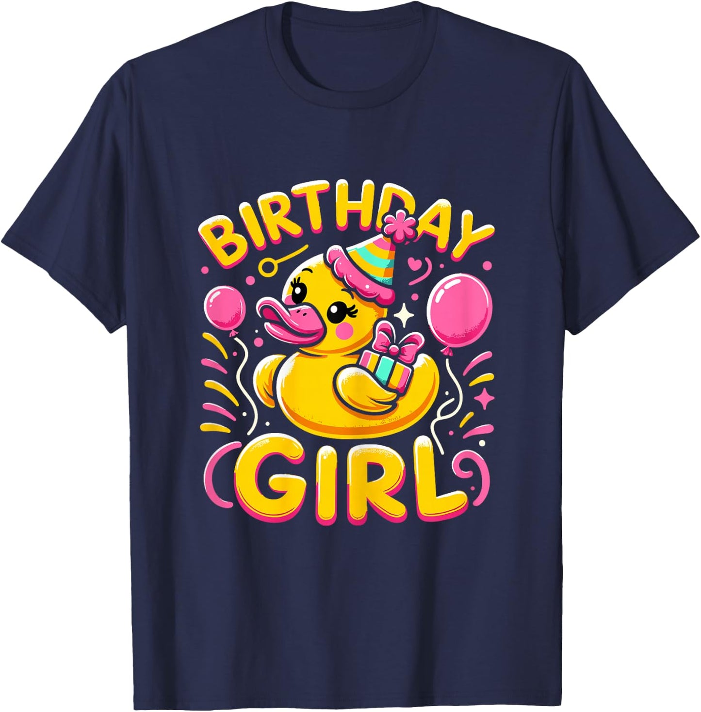 Birthday Girl Rubber Duck Birthday Party T-Shirt - T-Shirt | Navy