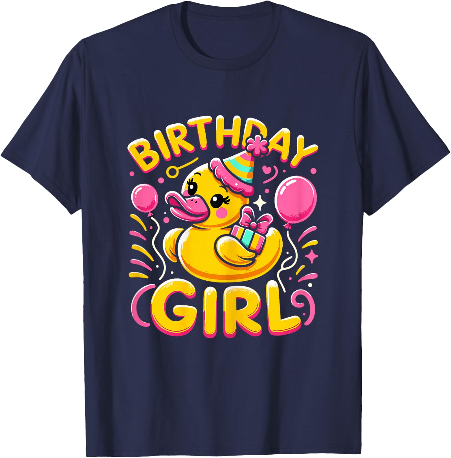 Birthday Girl Rubber Duck Birthday Party T-Shirt - T-Shirt | Navy