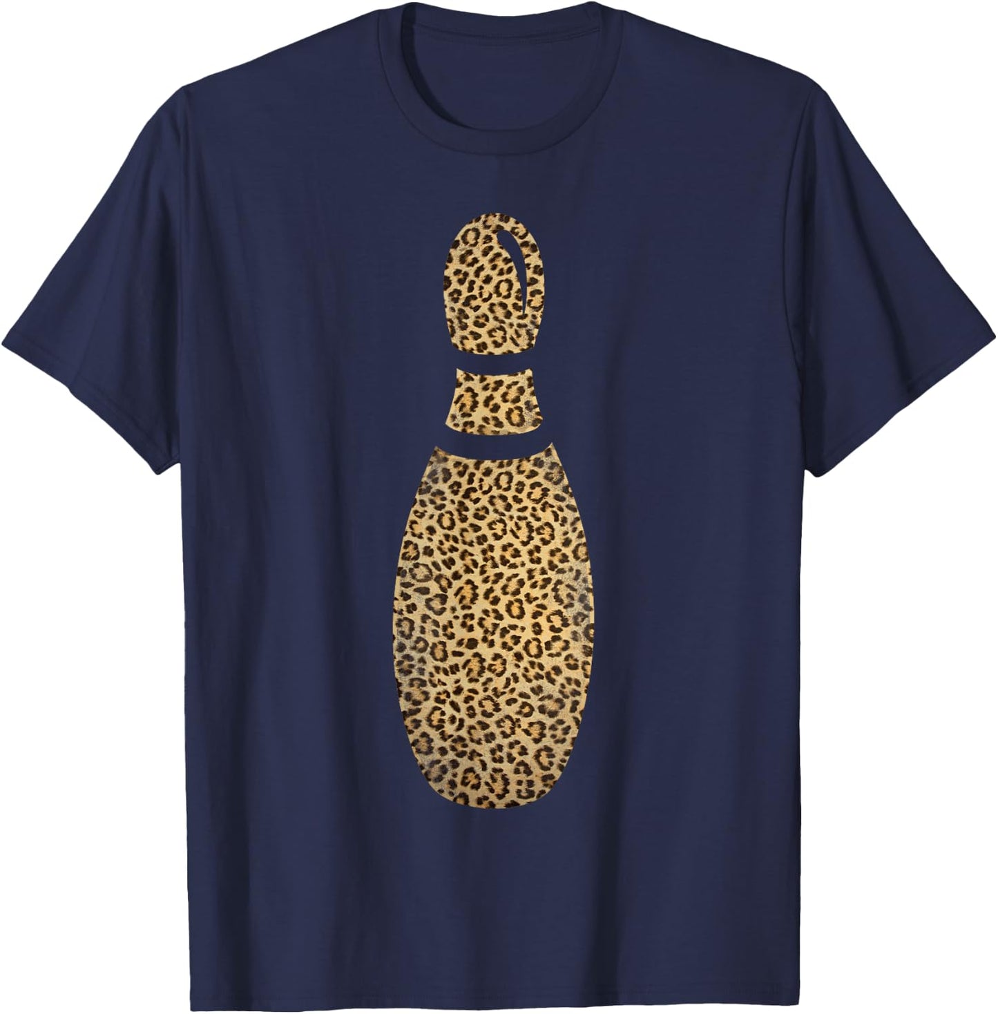 Funny Bowling Leopard Pin Cheetah T-Shirt - T-Shirt | Navy