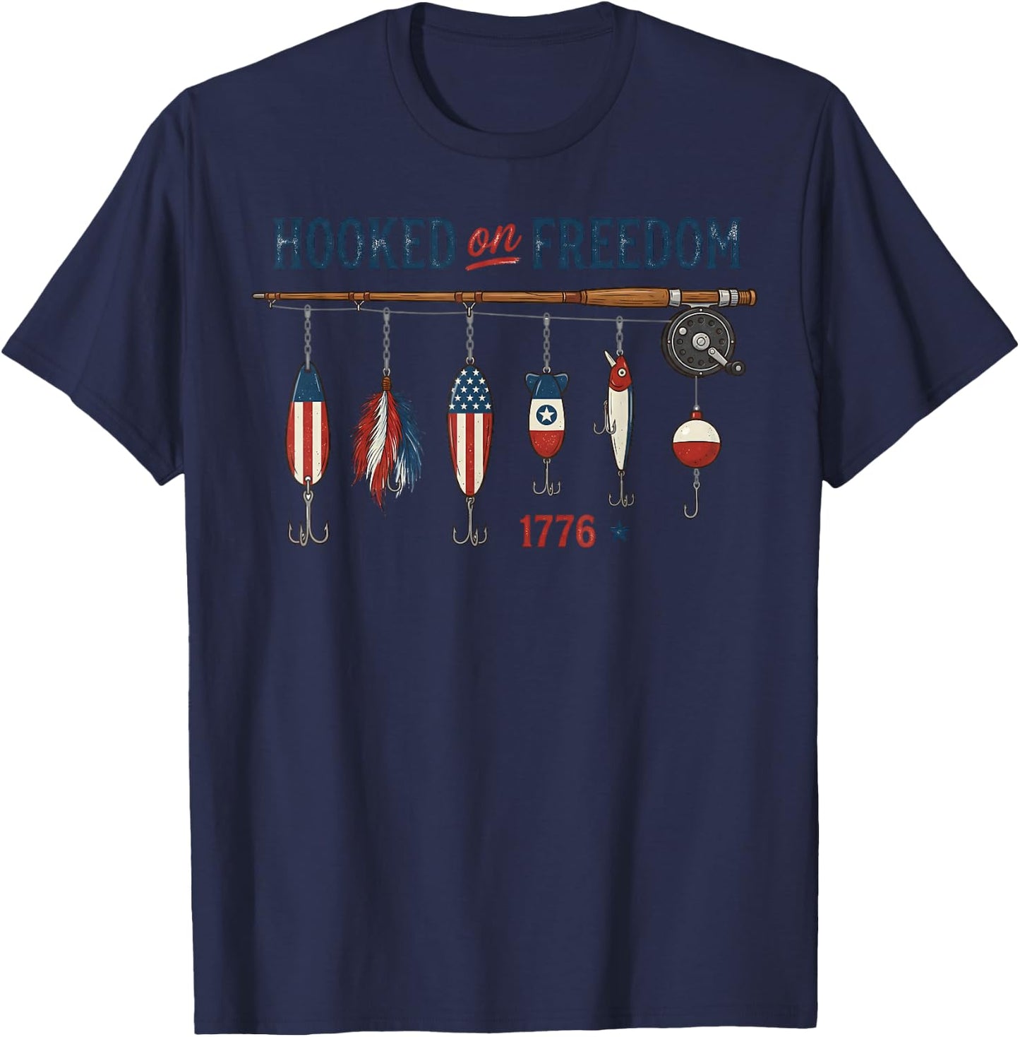 Hooked on Freedom T-Shirt - T-Shirt | Navy
