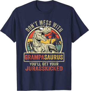 Dont Mess With Grampasaurus Youll Get Jurasskicked Vintage T-Shirt - T-Shirt | Navy