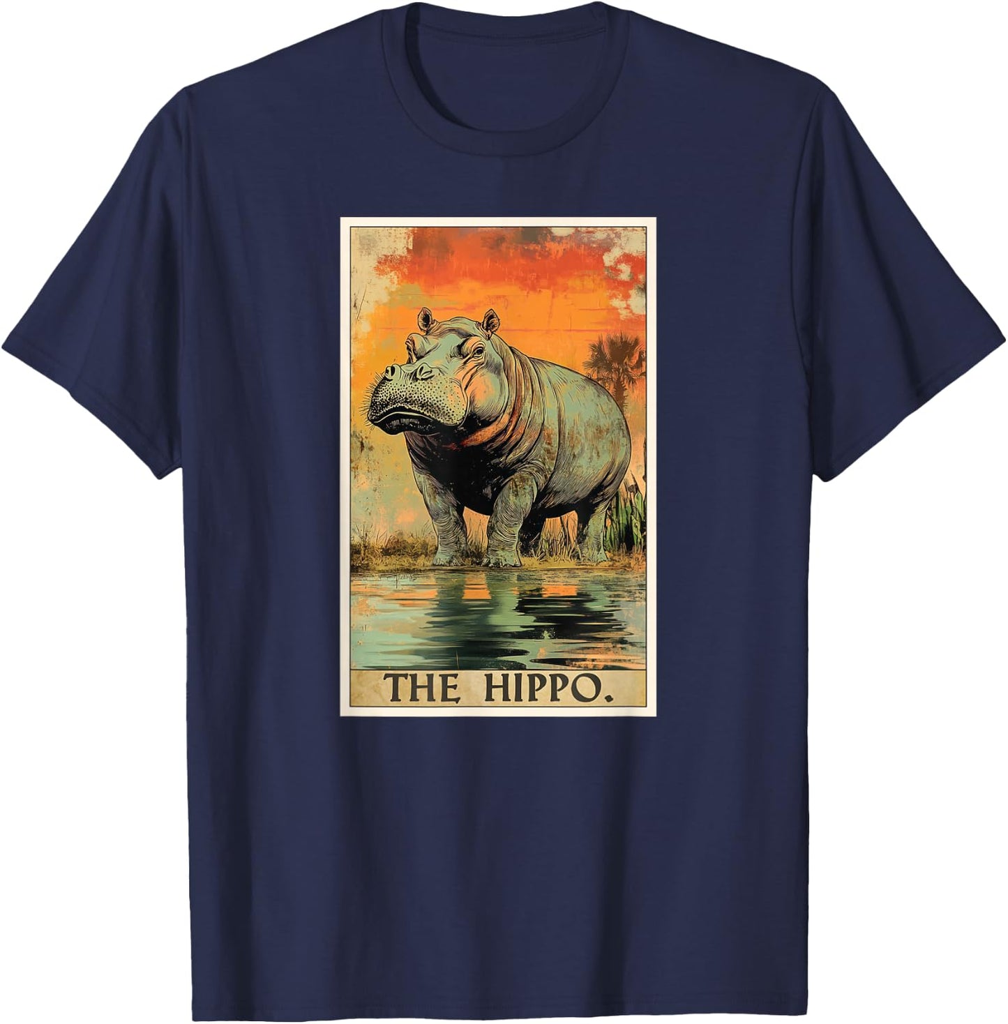 Hippo Tarot Card Hippos Hippo T-Shirt - T-Shirt | Navy