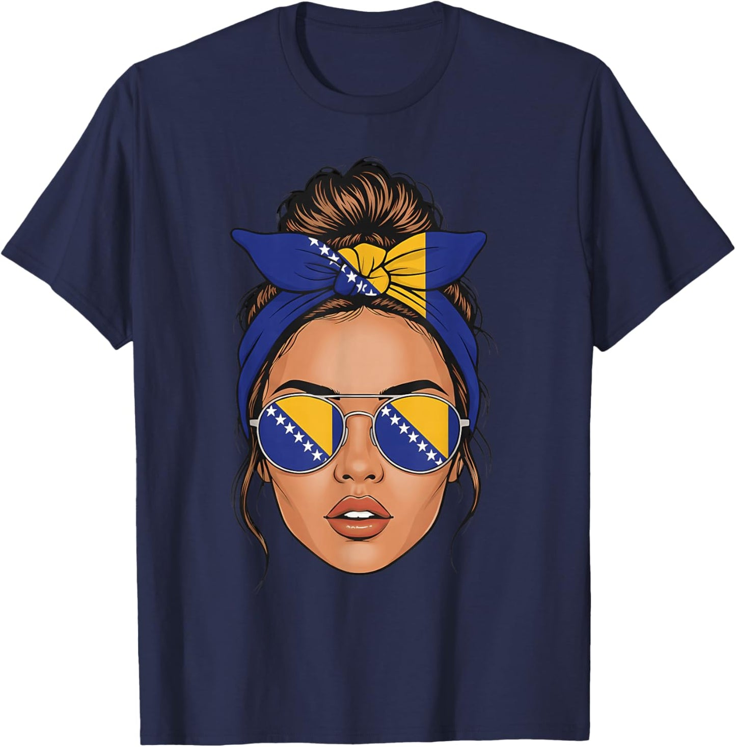 Bosnien und Herzegowina Wurzeln Bosnien Flagge T-Shirt - T-Shirt | Navy