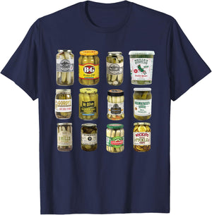 Vintage Canned Pickles Lover Funny Trendy Women's Men's Clothing , black T-Shirt - T-Shirt | Navy