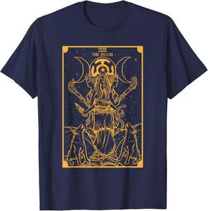 Gold Hecate Triple Moon Goddess Witch Hekate Tarot Card Gift T-Shirt - T-Shirt | Navy