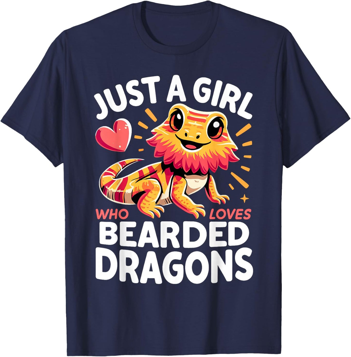 Bearded Dragon Animal Just a Girl Who Loves Bearded Dragons T-Shirt - T-Shirt | Navy