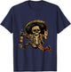 Rock And Roll Hand Skull Drinking Wine Funny Halloween T-Shirt - T-Shirt | Navy