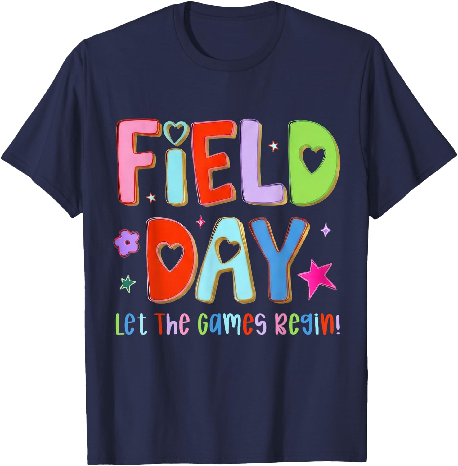 Let The Games Begin Field Day Vibes Teacher Student T-Shirt - T-Shirt | Navy