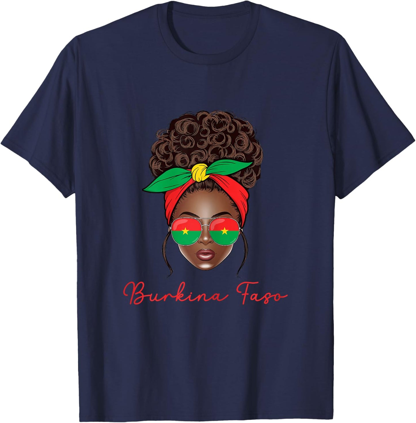 Burkina Faso Girl Burkinabe Woman Flag Burkina Faso T-Shirt - T-Shirt | Navy
