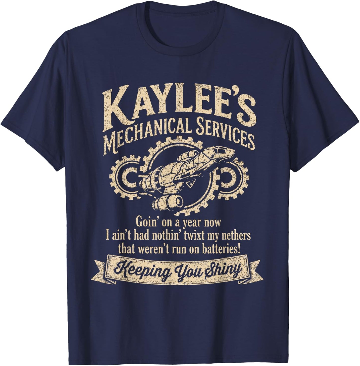 Kaylee Mechanical Services Space Mechanic T-Shirt - T-Shirt | Navy