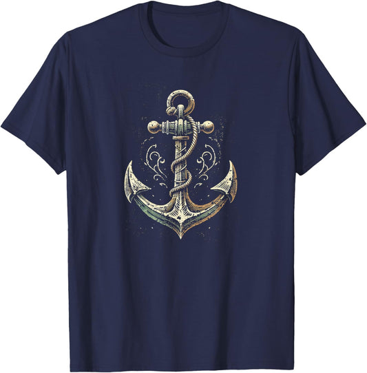 Vintage Anchor Design T-Shirt - T-Shirt | Navy