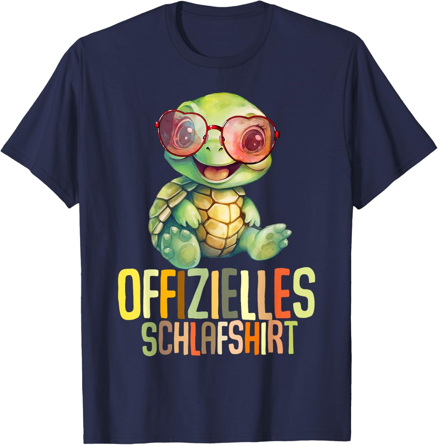 Schildkröte Offizielles Schlafshirt Schlafanzug Nachthemd T-Shirt - T-Shirt | Navy