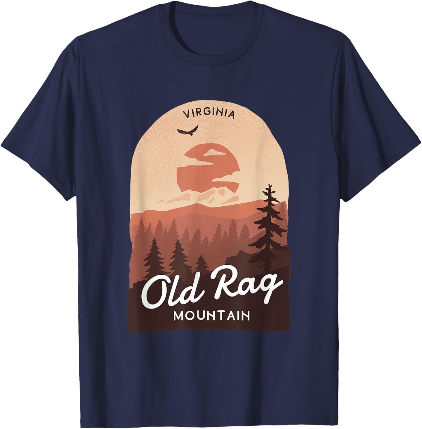 Old Rag Mountain Virginia Sunset T-Shirt - T-Shirt | Navy