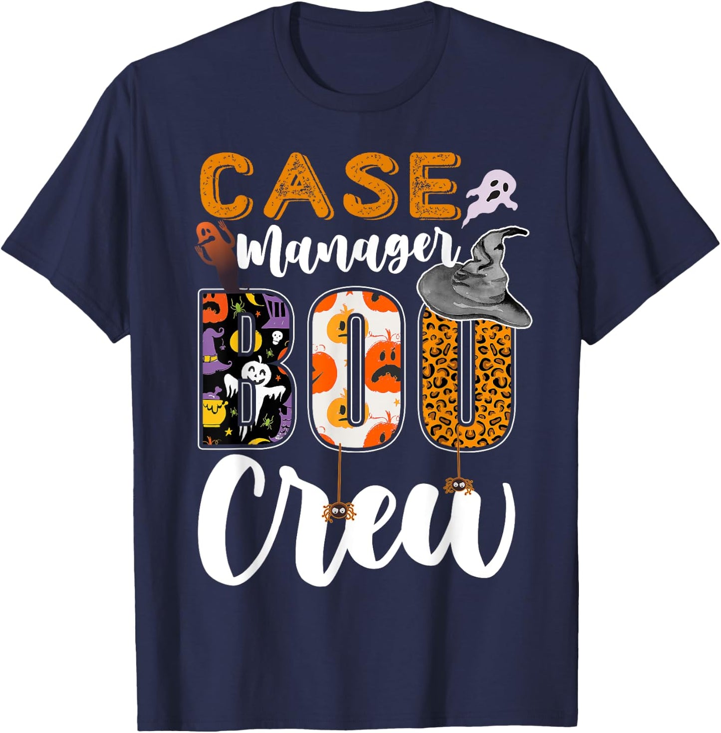 Case Manager Boo Crew Halloween Matching Social Services T-Shirt - T-Shirt | Navy