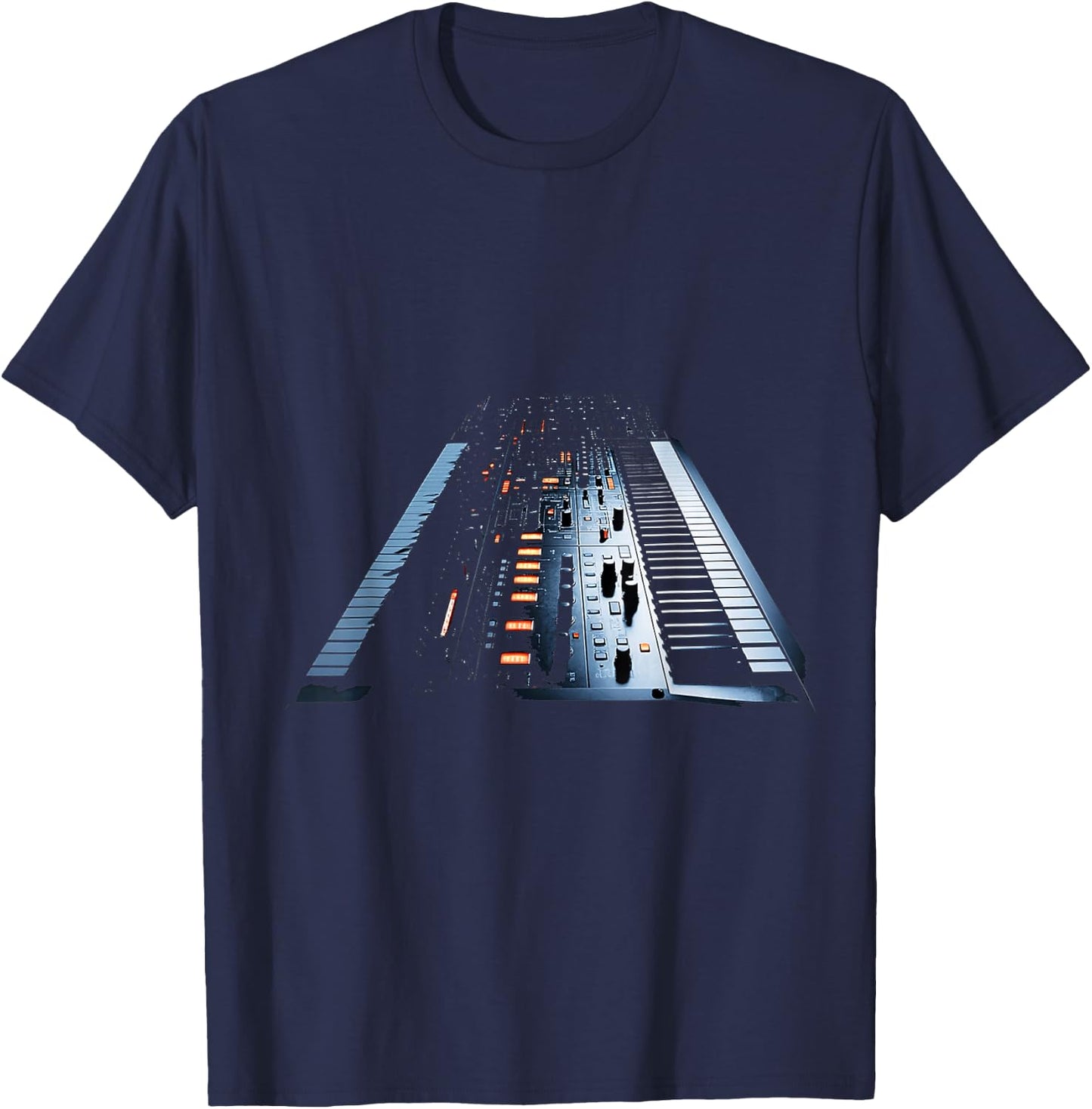 Synthesizer Music Instrument Motif Art Synthesizer T-Shirt - T-Shirt | Navy