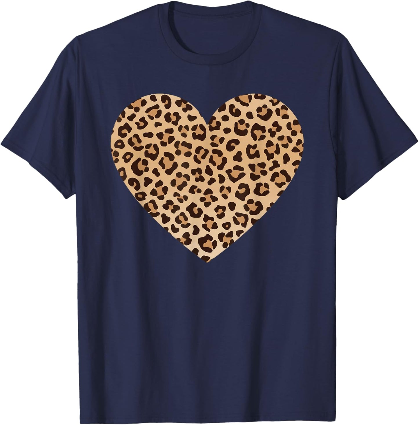 Leo Herz Gepard Leopard Motiv Leopardenmuster für Damen T-Shirt - T-Shirt | Navy