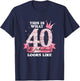 40 & Fabulous I Pink Black Party Group Photo Outfit T-Shirt - T-Shirt | Navy