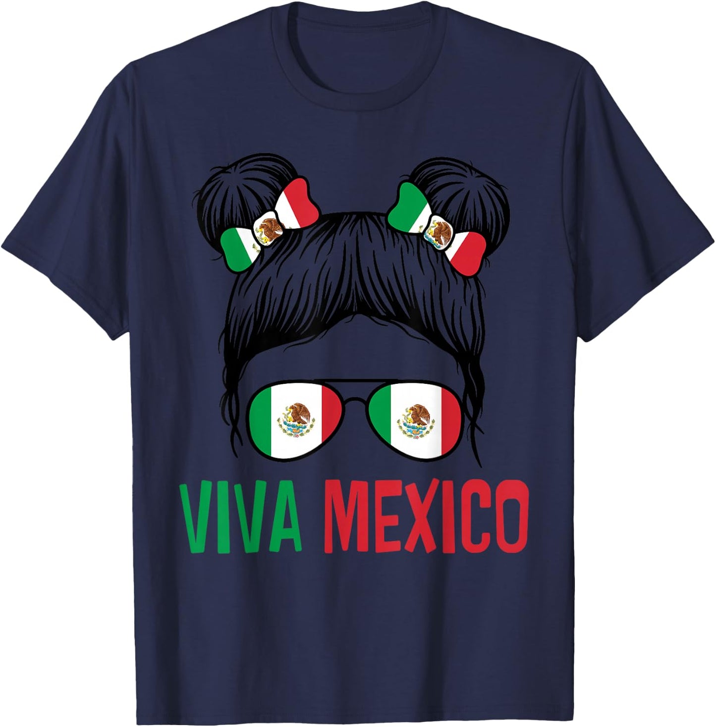 Viva Mexico Shirt Kids Girls Independence Day Mexican Flag T-Shirt - T-Shirt | Navy