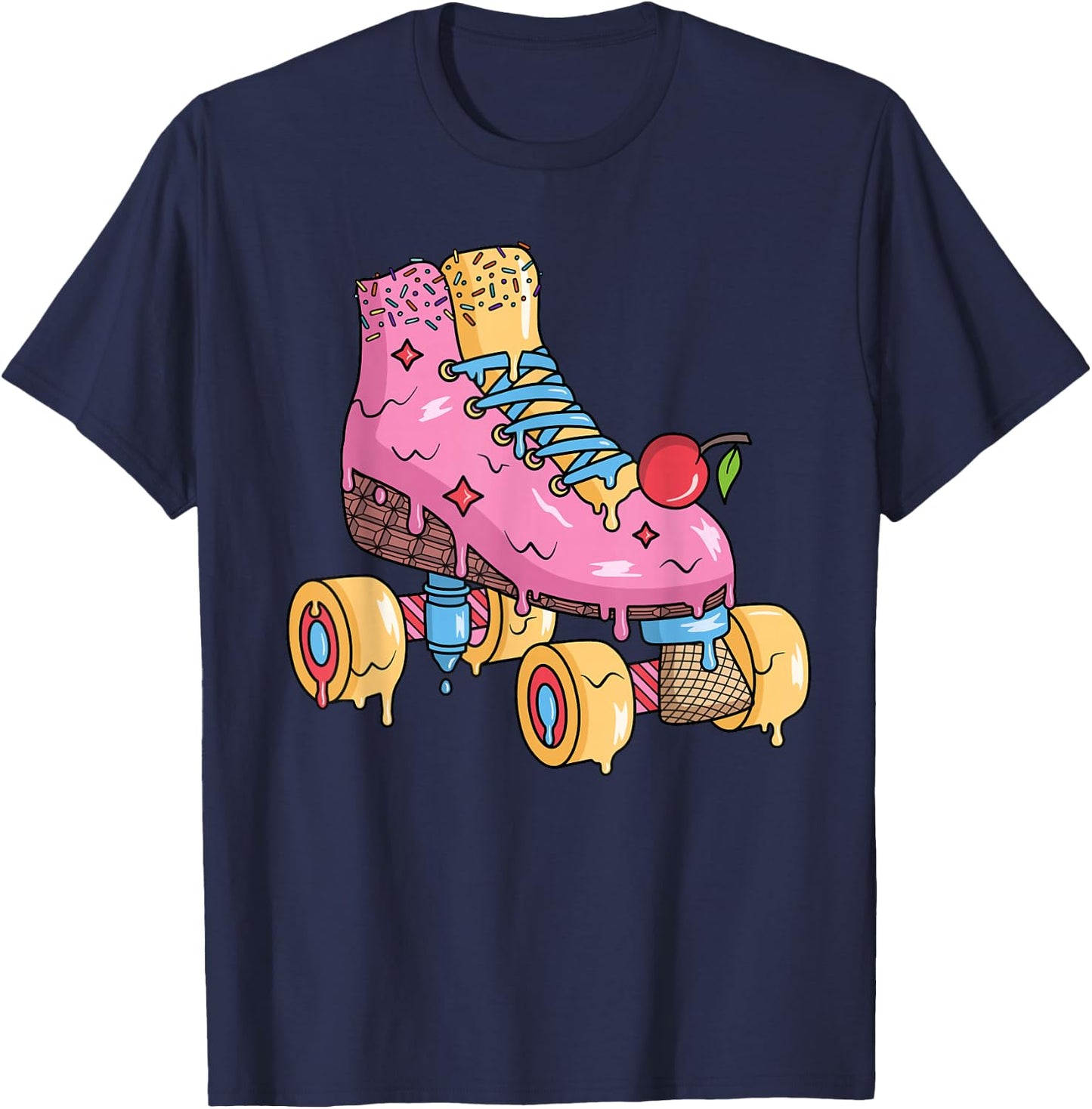 Rollschuhe Eiscreme Roller Skates Mädchen Rollschuh T-Shirt - T-Shirt | Navy