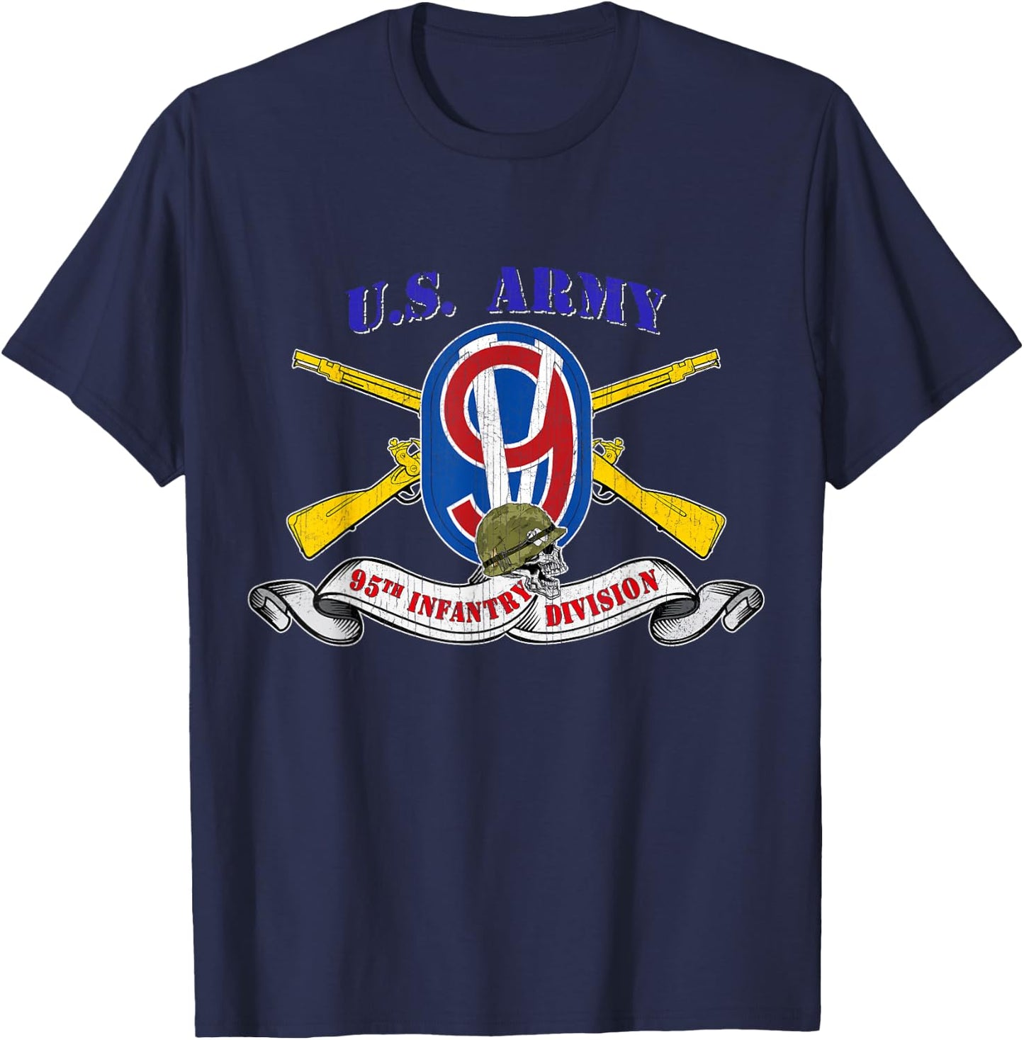 95th Infantry Division 95th ID Veteran Vintage Gifts T-Shirt - T-Shirt | Navy