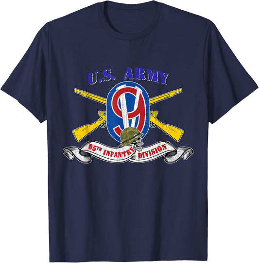 95th Infantry Division 95th ID Veteran Vintage Gifts T-Shirt - T-Shirt | Navy