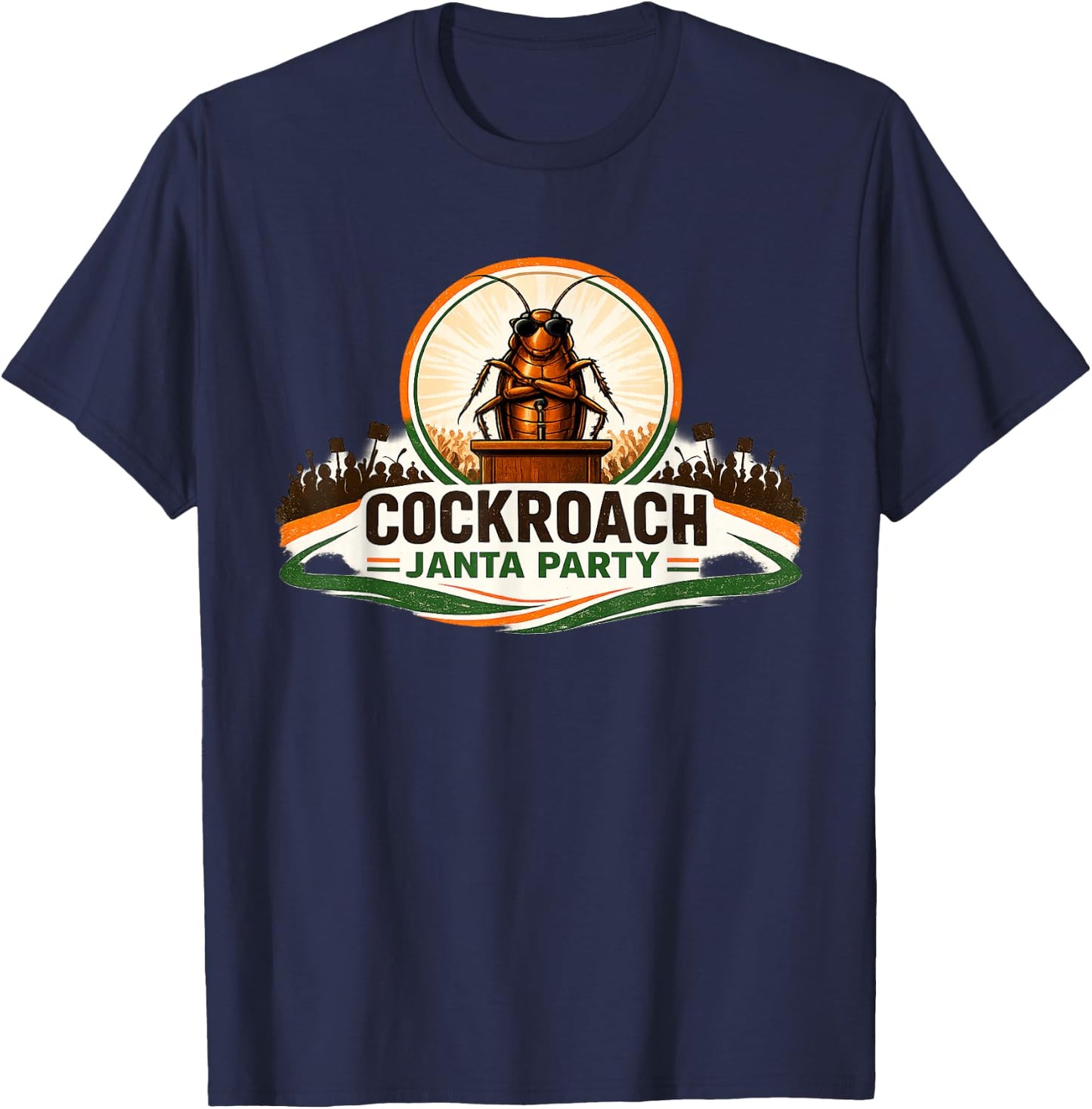 Cockroach Janta Party Funny Political Meme T-Shirt - T-Shirt | Navy