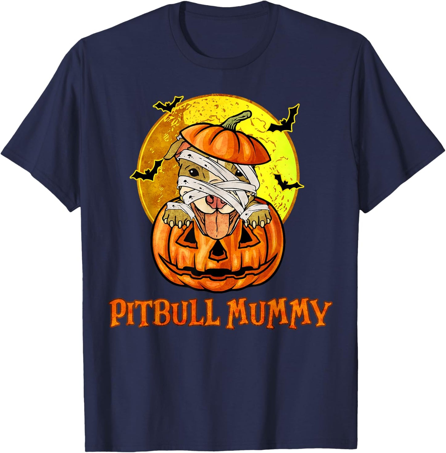Pitbull Mummy Halloween Costume for Pitbull Mom Pit bull T-Shirt - T-Shirt | Navy
