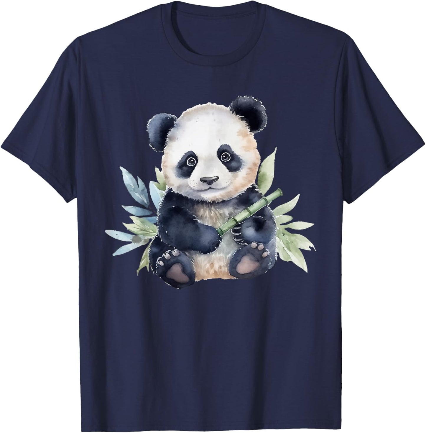 Watercolor Panda T-Shirt - T-Shirt | Navy