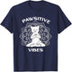 Zen Cat Zone Apparel Pawsitive Vibes Positivity Meditation Lotus Mandala Yoga Cat T-Shirt - T-Shirt | Navy