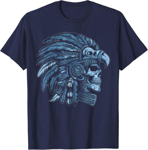 Aztec Warrior Aztec Culture Civilization Maya Indigenous , Black, S T-Shirt - T-Shirt | Navy