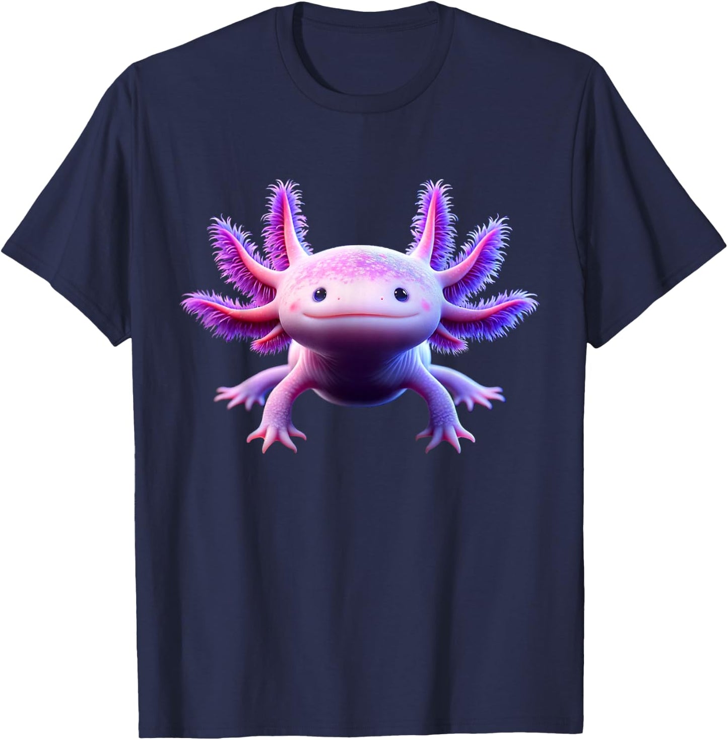 Funny Axolotl Anime Cute Axolotl T-Shirt - T-Shirt | Navy