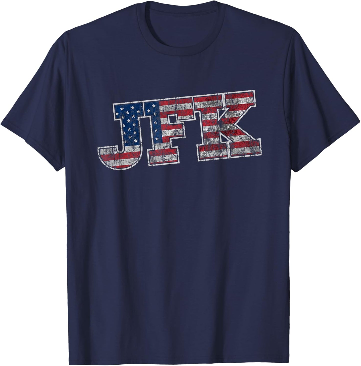 JFK T Shirt - Distressed Flag United States of America T-Shirt - T-Shirt | Navy