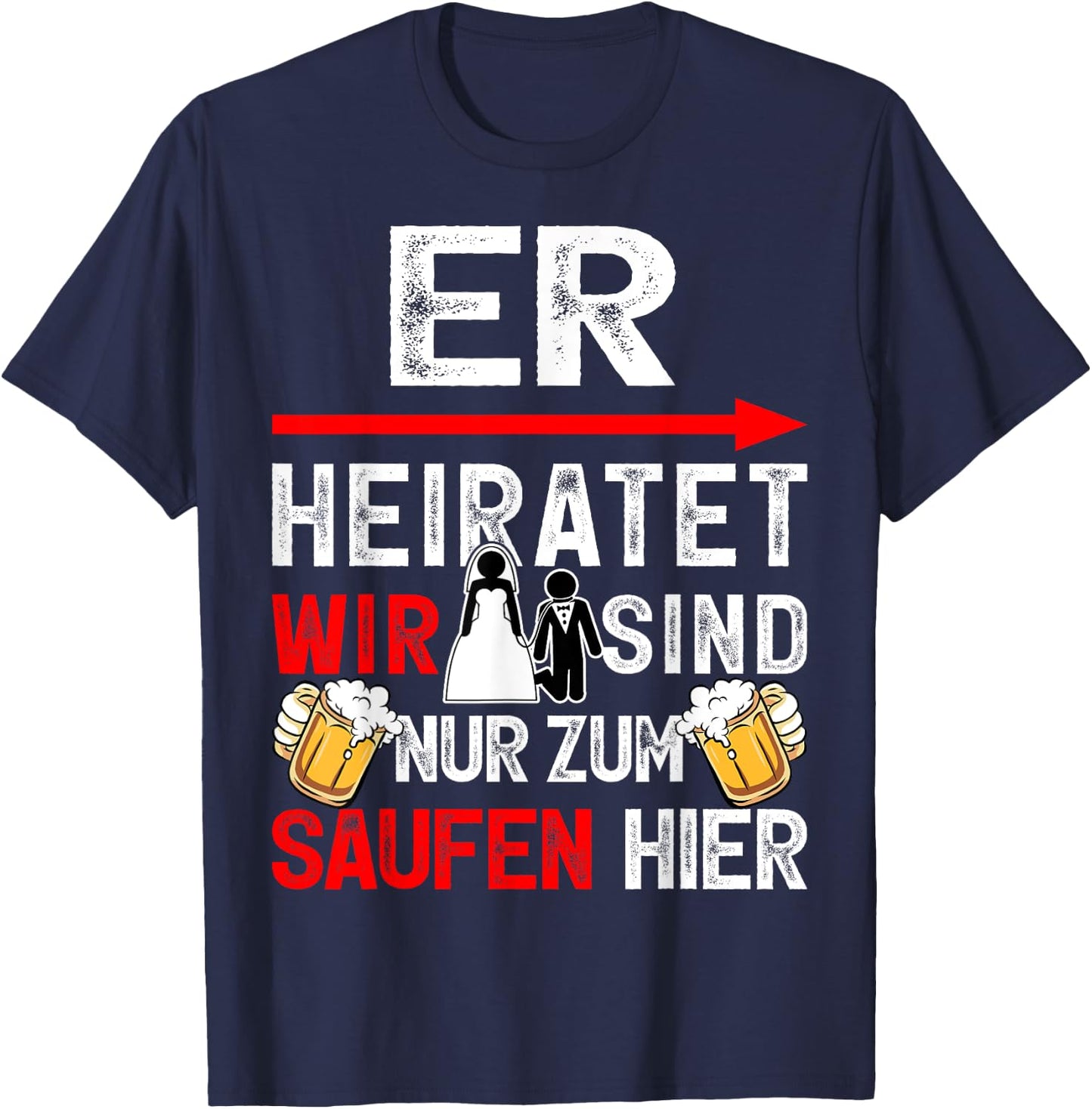 JGA Männer Team Bräutigam Junggesellenabschied T-Shirt - T-Shirt | Navy