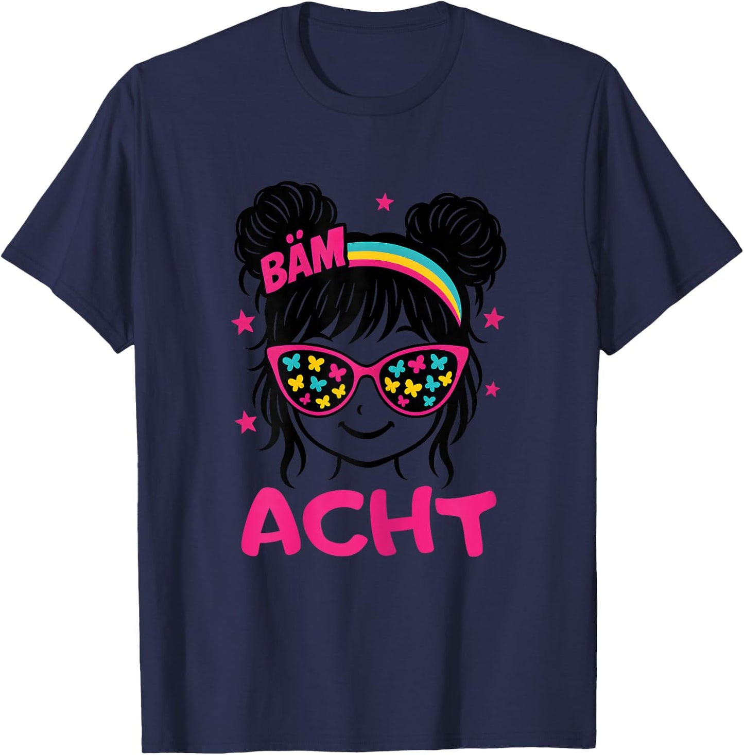 Geburtstagsshirt 8 Jahre Mädchen Geschenk – Bäm Acht T-Shirt - T-Shirt | Navy