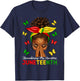 Black Women Afro Messy Bun Celebrate Juneteenth 1865 T-Shirt - T-Shirt | Navy
