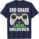 Level 3rd Grade Unlocked Back To School First Day Boys Girls T-Shirt - T-Shirt | Navy