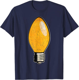 Vintage Orange Christmas Tree Light Bulb T-Shirt - T-Shirt | Navy