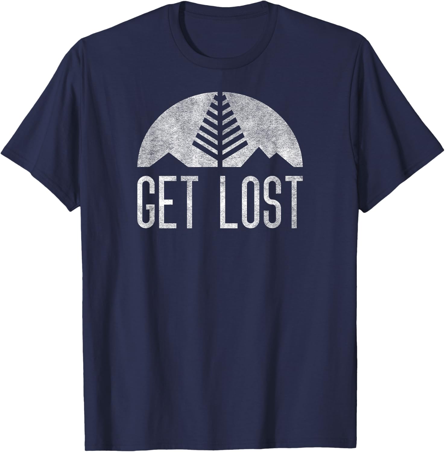 Get Lost Minimal – Funny Hiker Camping Outdoors T-Shirt - T-Shirt | Navy