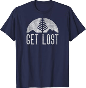 Get Lost Minimal – Funny Hiker Camping Outdoors T-Shirt - T-Shirt | Navy