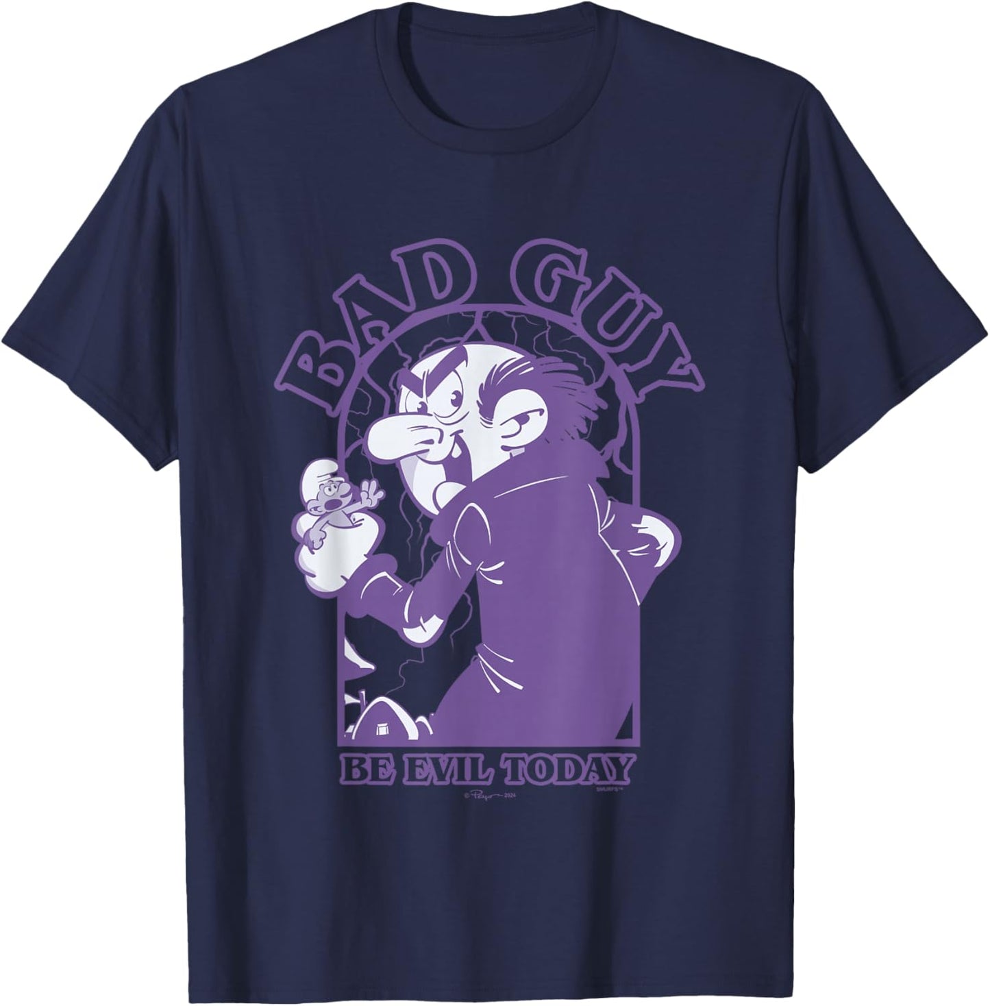 The Smurfs Bad Guy Be Evil Today Gargamel T-Shirt - T-Shirt | Navy