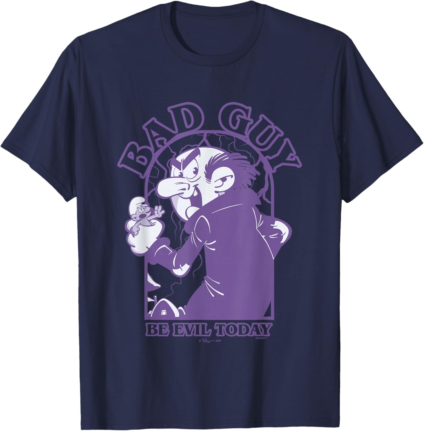 The Smurfs Bad Guy Be Evil Today Gargamel T-Shirt - T-Shirt | Navy