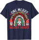 One Merry Radiation Therapist Rainbow Christmas Gnomes T-Shirt - T-Shirt | Navy