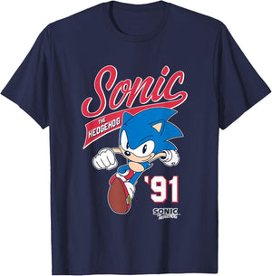 Sonic The Hedgehog '91 Epic Run Sports Style Logo T-Shirt - T-Shirt | Navy