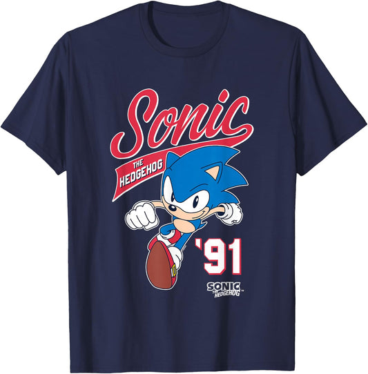 Sonic The Hedgehog '91 Epic Run Sports Style Logo T-Shirt - T-Shirt | Navy