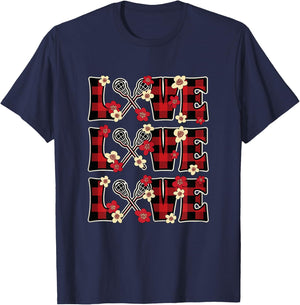 Love Lacrosse Lover Outfit Women Girls Kids Cute Lacrosse T-Shirt - T-Shirt | Navy