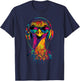 Ostrich Bird with Headphones Colorful Emu Music DJ , Black, S T-Shirt - T-Shirt | Navy