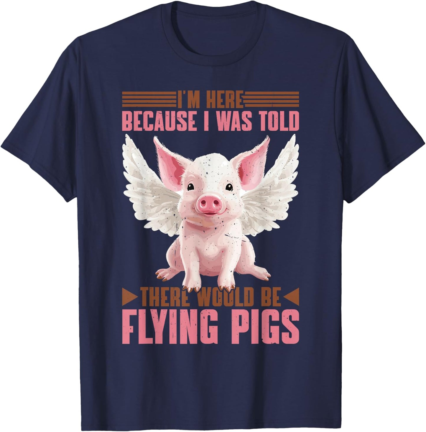 Flying Pigs FH -Adults - Black - Small - Short Sleeve - Cotton 60%, Polyester 40% T-Shirt - T-Shirt | Navy