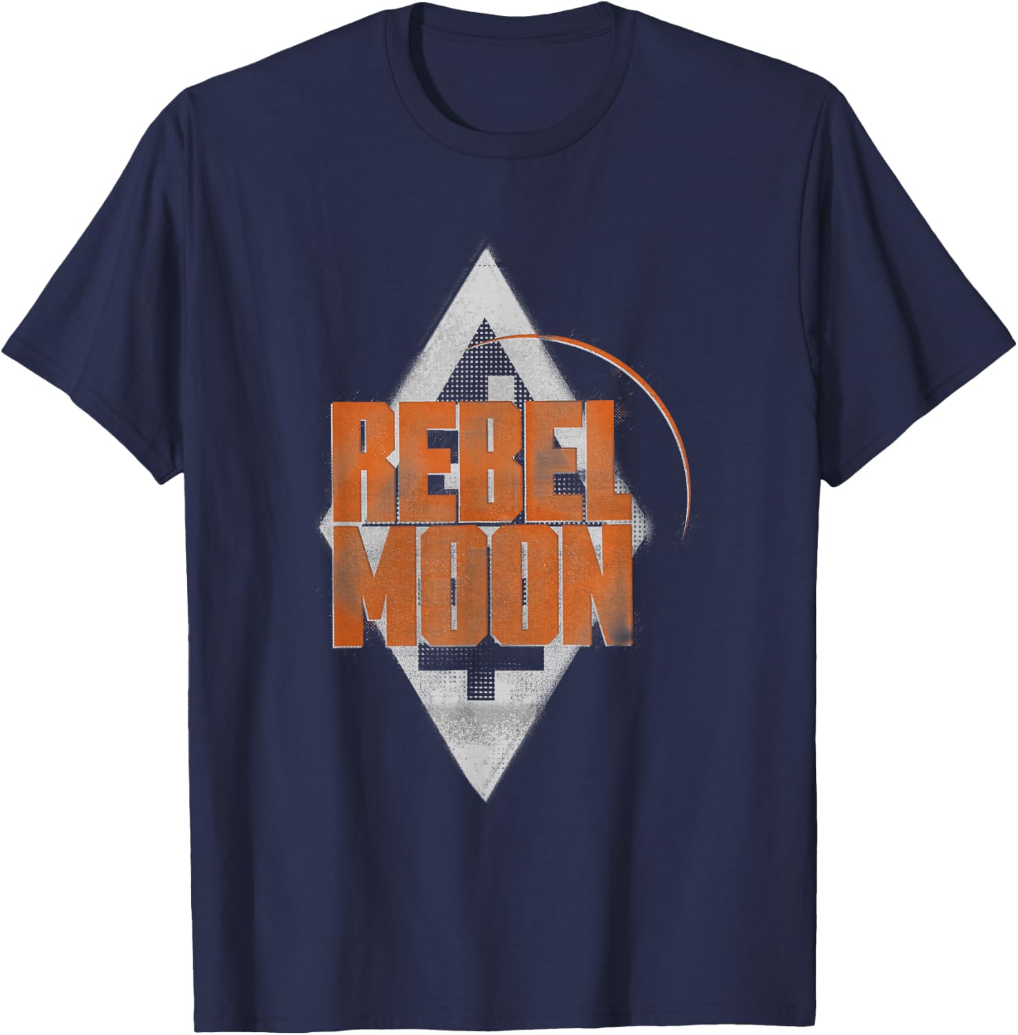 Rebel Moon Distressed Diamond Two-Tone Poster T-Shirt - T-Shirt | Navy