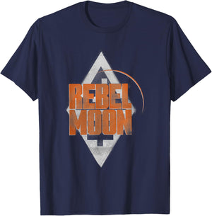Rebel Moon Distressed Diamond Two-Tone Poster T-Shirt - T-Shirt | Navy