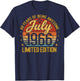 (ON Back) Retro Vintage July 1966 60-Year-Old 60th Birthday T-Shirt - T-Shirt | Navy